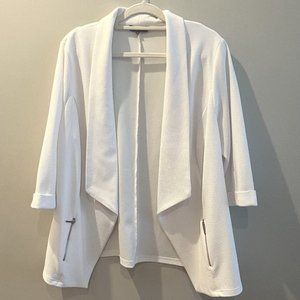 Light weight Waffle Knit Open Front Waterfall Jacket - US 18